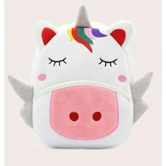 Cute Plush Unicorn toddler backpack White Toddler Travel Bag Kakoo New in bag - Picture 1 of 9